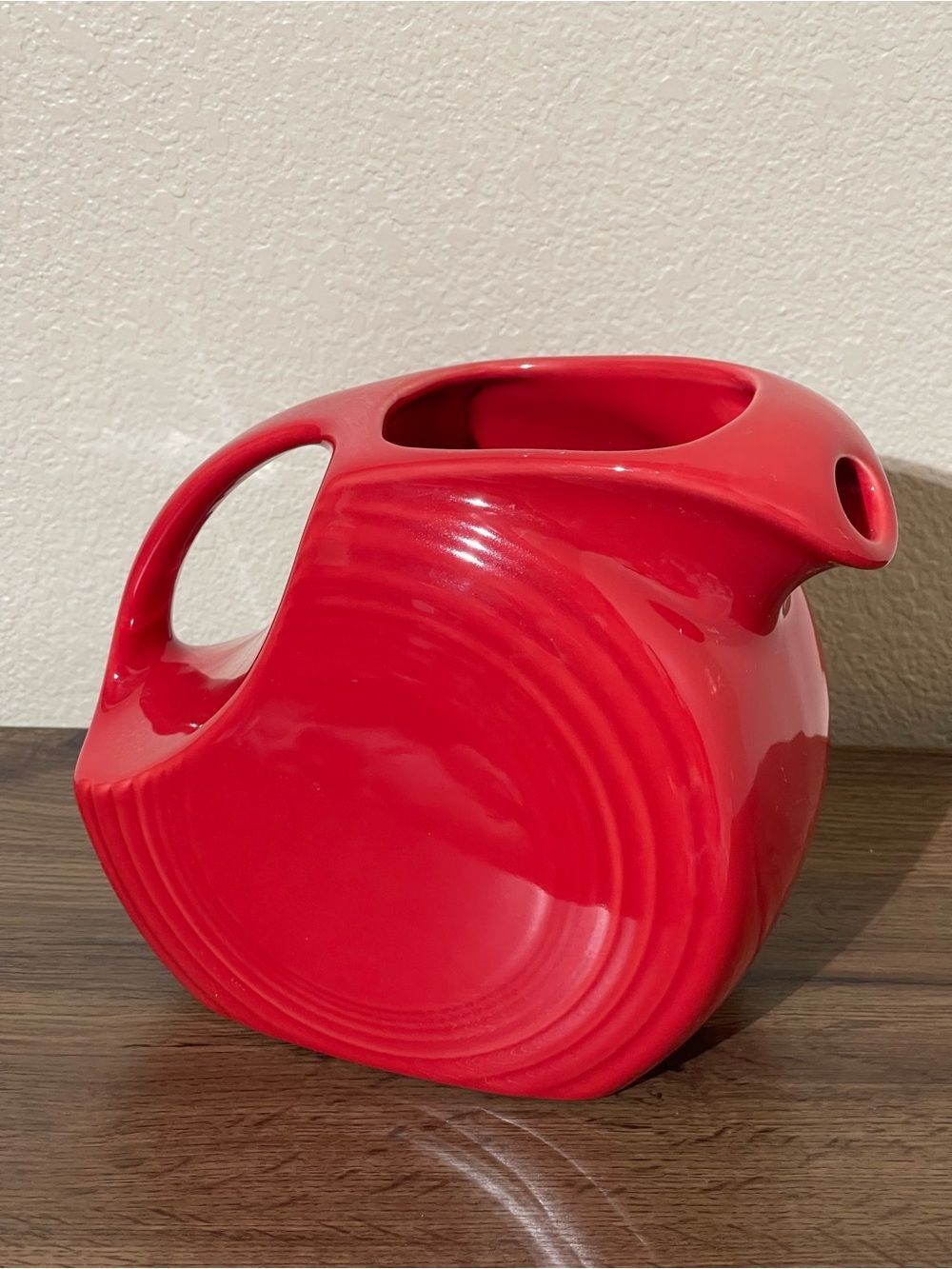 Fiesta Red Disc Pitcher Vase - Picture 5 of 8